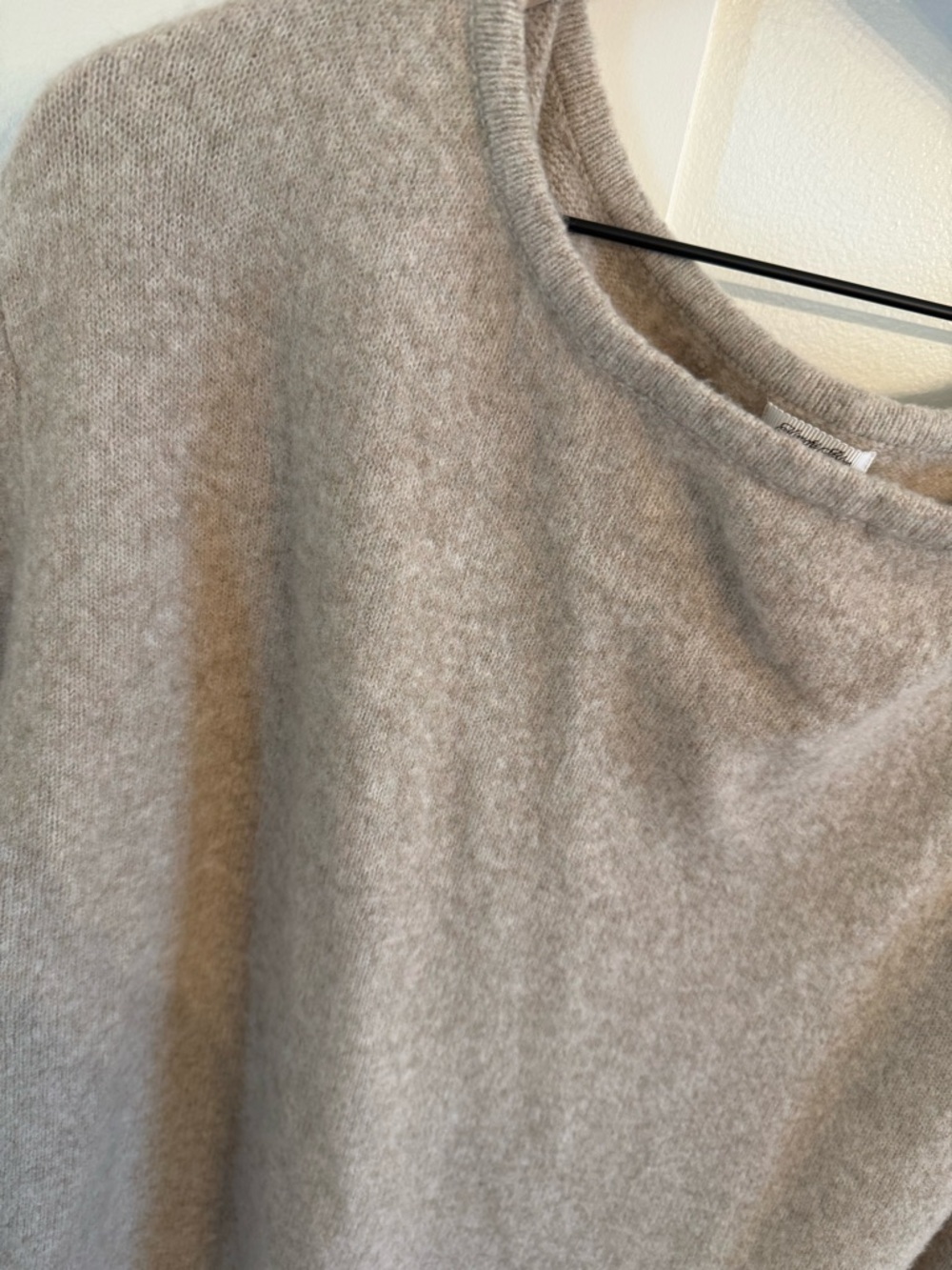Cozy Beige Oversized Crewneck Sweater - Picture 2 of 4
